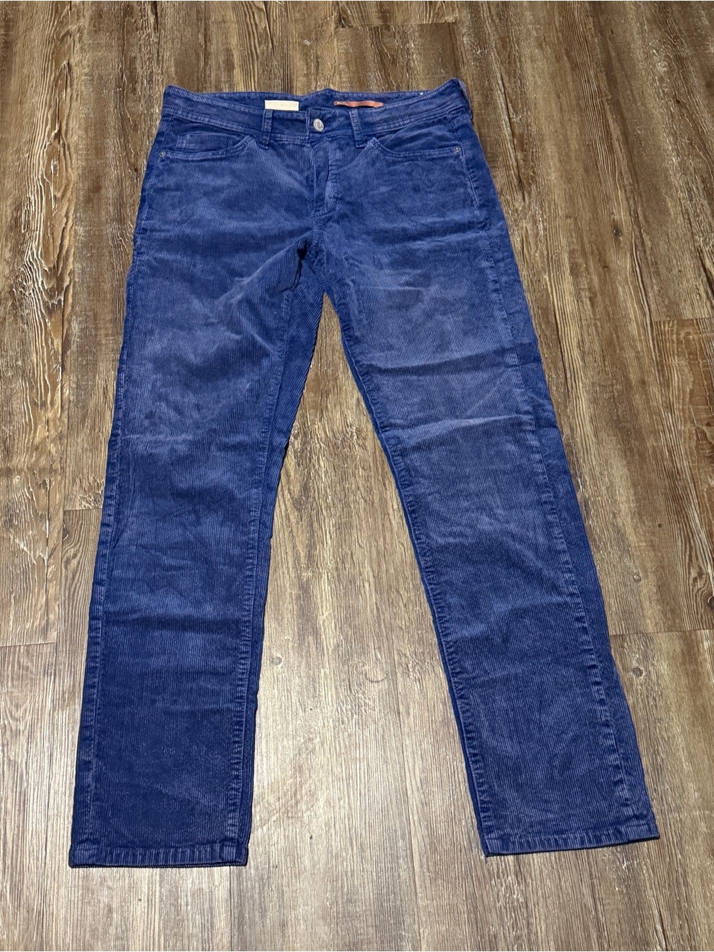 Pilcro Slim Boyfriend Crop Pants Women's 27 Corduroy Mid Rise Fall Fashion Blue